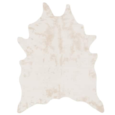 Alexander Home Ivory Faux Cowhide Area Rug