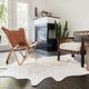 preview thumbnail 1 of 4, Alexander Home Ivory Faux Cowhide Area Rug