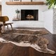 preview thumbnail 3 of 4, Alexander Home Brown Faux Cowhide Area Rug