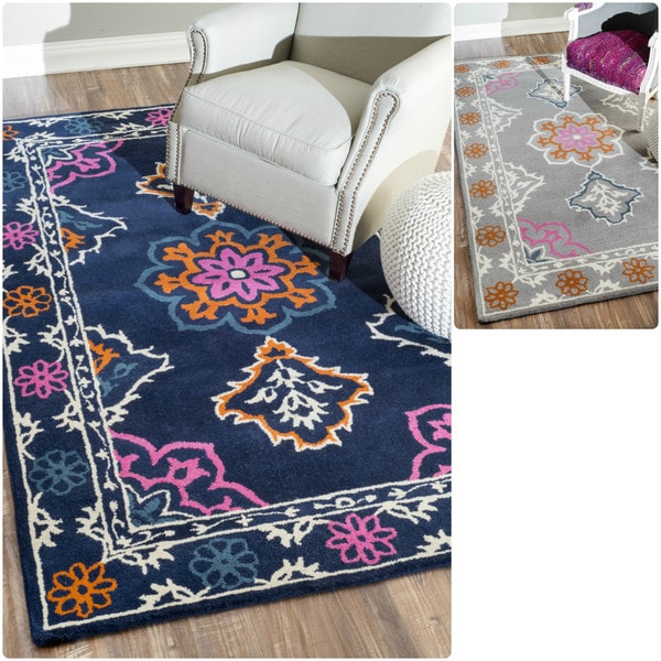 nuLOOM Handmade Modern Multi color Wool Rug (86 x 116)