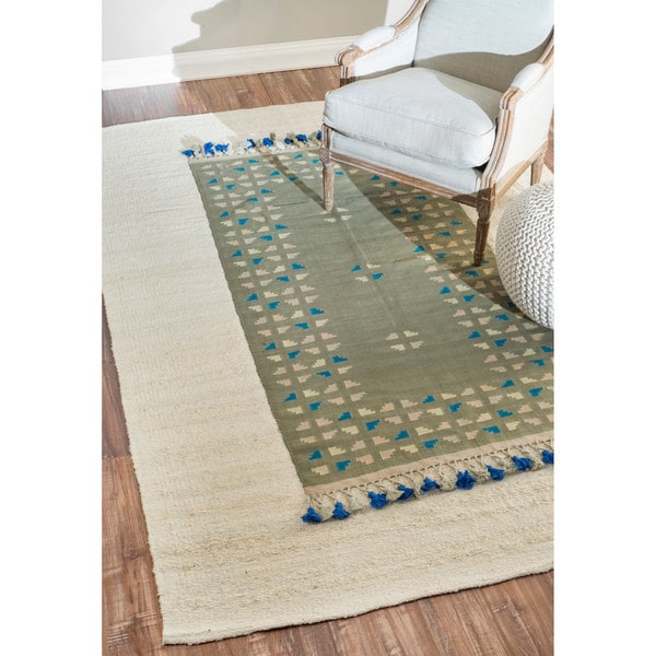 nuLOOM hand-knotted Transitional Green Rug (6' x 9') - 6' x 9'