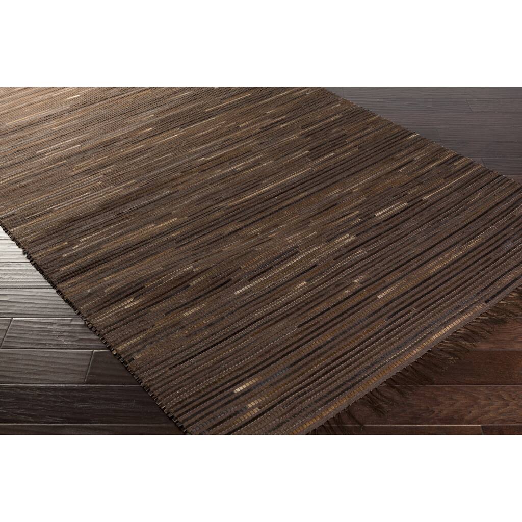 Handmade Kayla Animal Leather Strap Area Rug