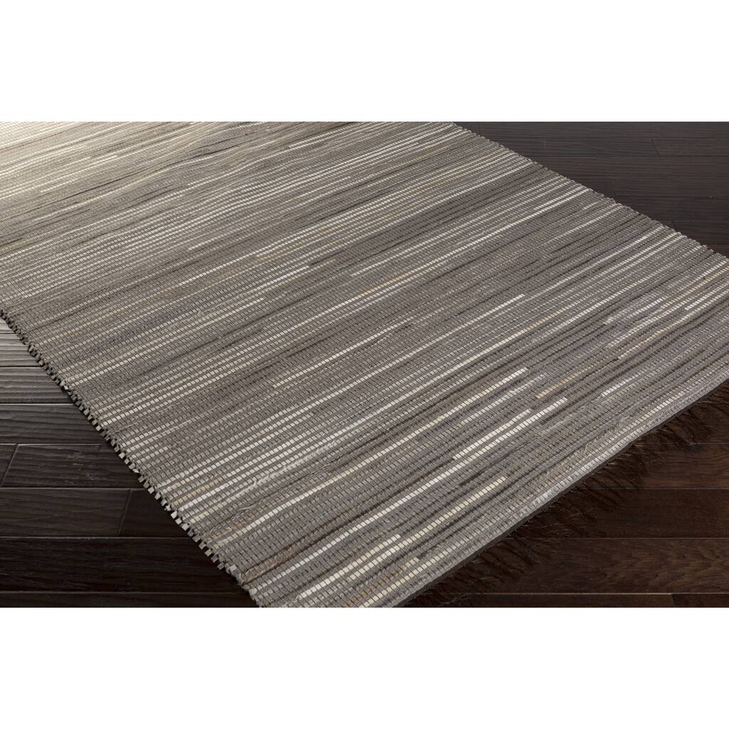 Handmade Kayla Animal Leather Strap Area Rug