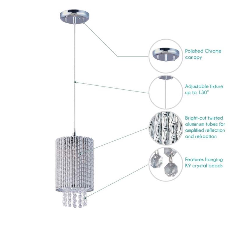 Spiral Chrome 1-light Single Pendant