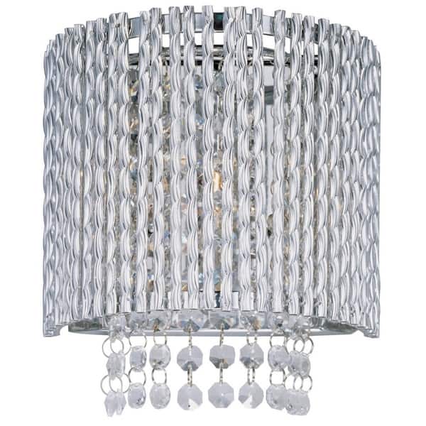 slide 1 of 2, Spiral Chrome 1-light Wall Sconce
