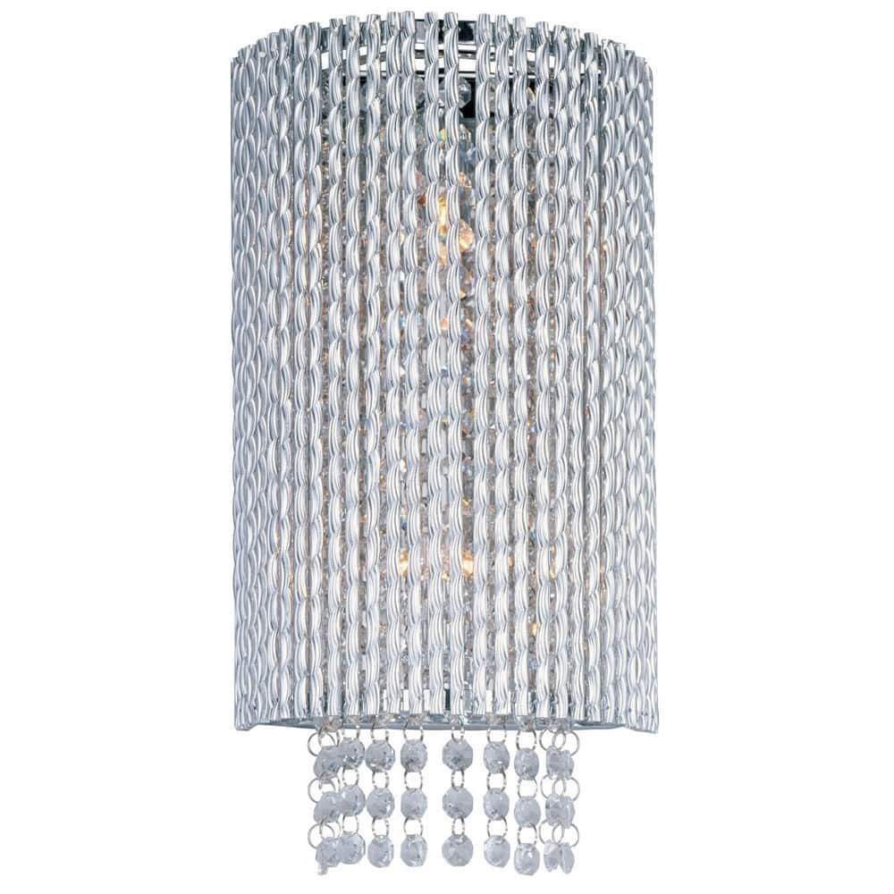 Spiral Chrome 2-light Wall Sconce