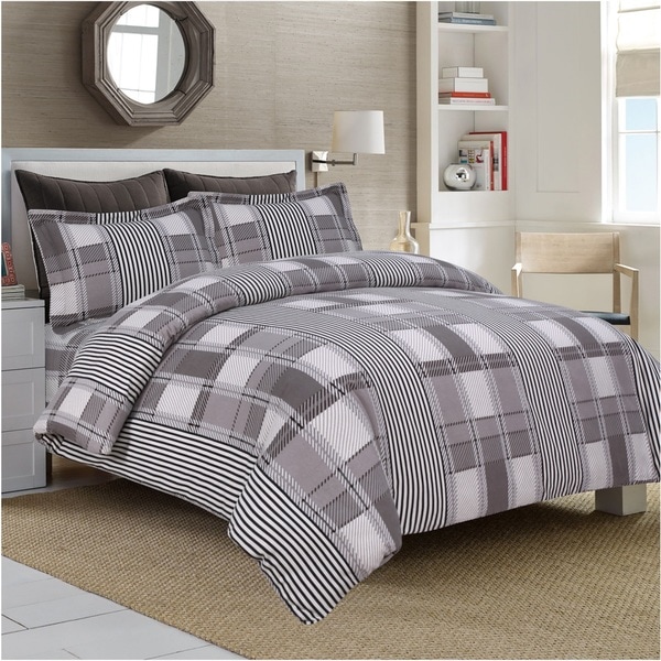 tribeca living stripe flannel oversized duvet se