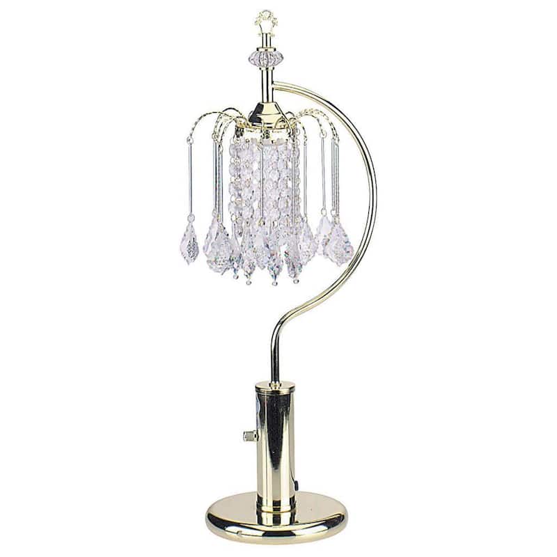 27-inch Gold Table Lamp with Crystal Inspired Shade