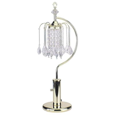 27-inch Gold Table Lamp with Crystal Inspired Shade