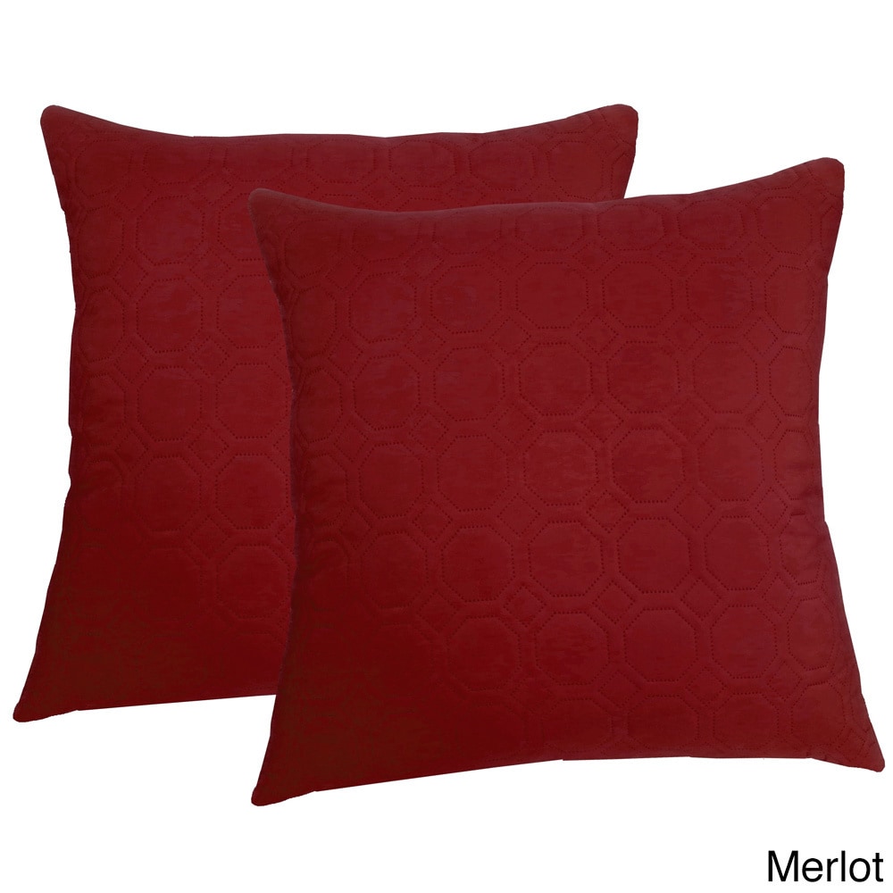 Microfiber Sonic Quilted Honeycomb 20 Inch Throw Pillows Set Of 2 Microfiber Sonic Quilted Honeycomb 20 Inch Throw Pillows Set Of 2