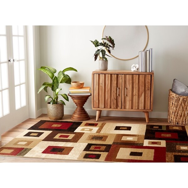 Shop Home Dynamix Tribeca Collection Contemporary Multicolored Area Rug