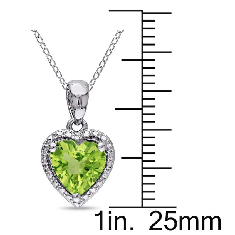 Miadora Sterling Silver Peridot Heart Necklace