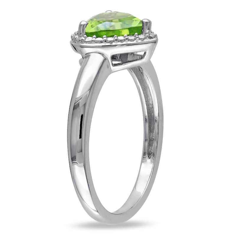 Miadora Sterling Silver Peridot Heart Ring
