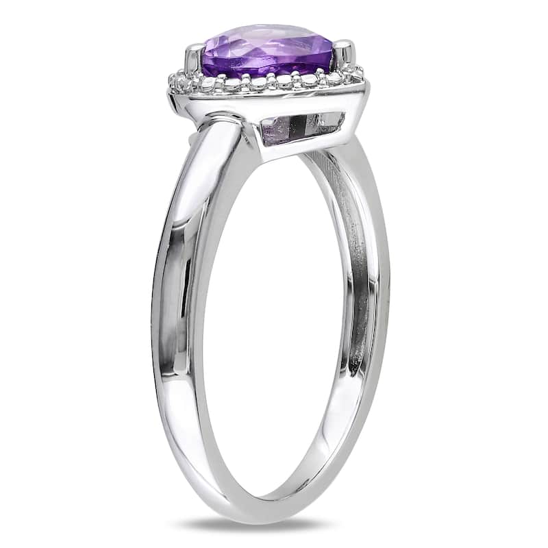 Miadora Sterling Silver Amethyst Heart Ring