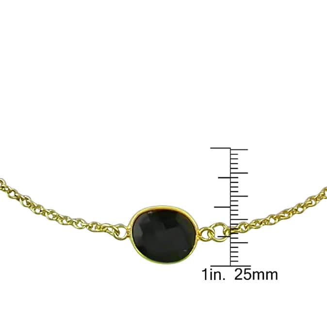 Miadora 22K Yellow Goldplated Silver Black Onyx Yard Necklace