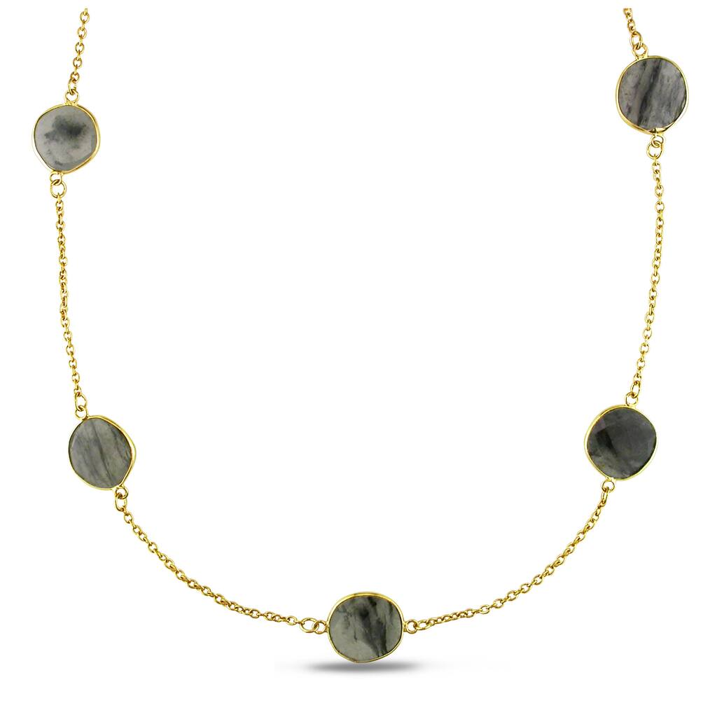 Miadora 22K Yellow Goldplated Silver Rutilated Quartz Yard Necklace