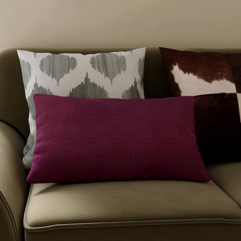 EDIE Microfiber Sonic Quilted Petals Throw Pillow (Set of 2)