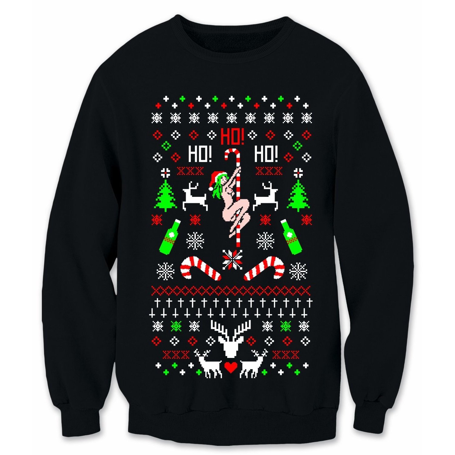Ho Ho Ho Christmas Black Sweatshirt