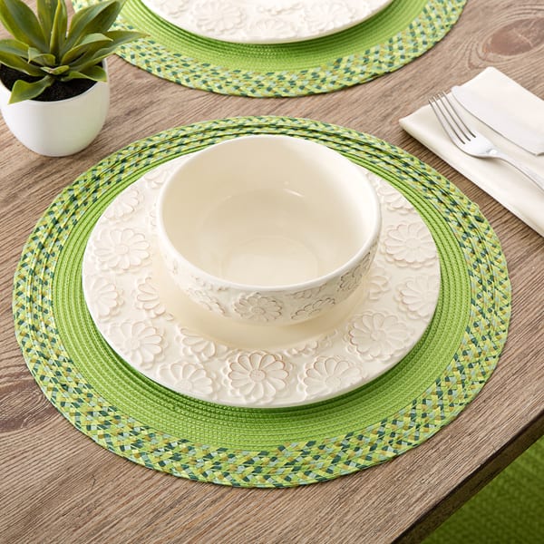 Monaco Border 15 Inch Round Placemats Set Of 4 Overstock 9778515