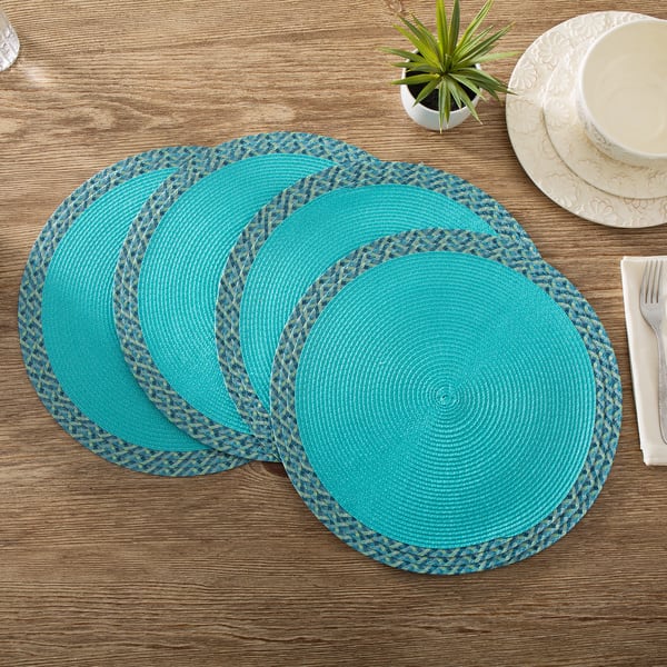 Monaco Border 15 Inch Round Placemats Set Of 4 Overstock 9778515