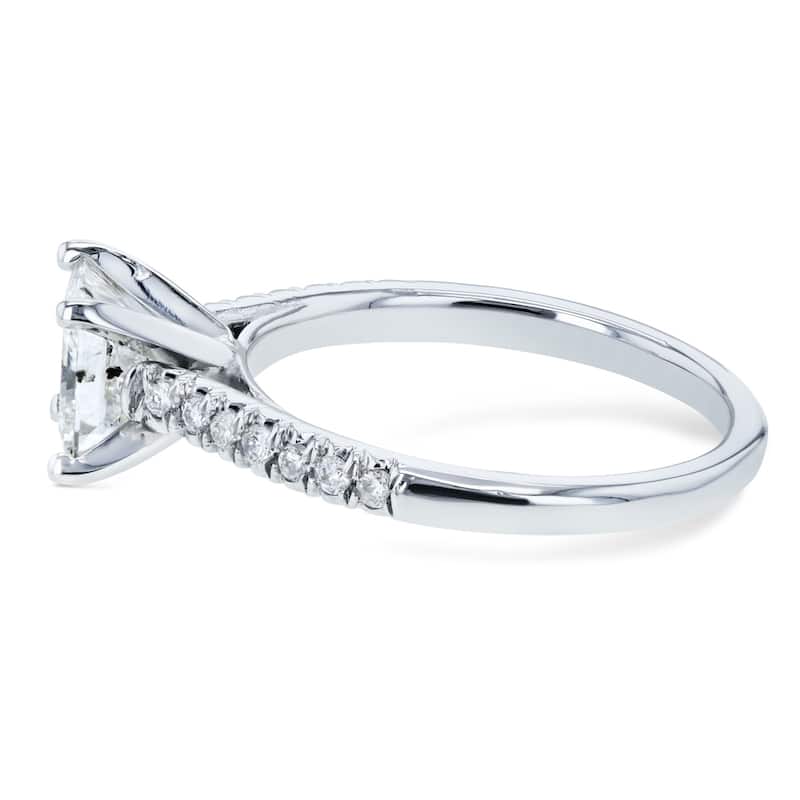 Annello by Kobelli 14k White Gold 1 7/8ct TGW Emerald-cut Moissanite Diamond Engagement Ring (GH/VS, GH/I)