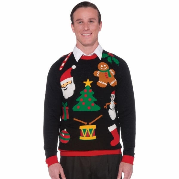 Shop Tacky Everything Real Black Cotton Ugly Christmas Sweater - Free ...