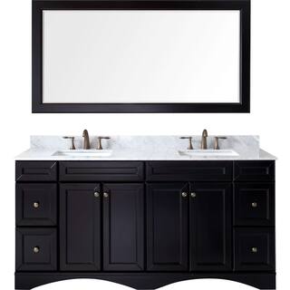 Virtu USA Talisa 72-inch Square Carrara White Marble Double Sink Vanity Set