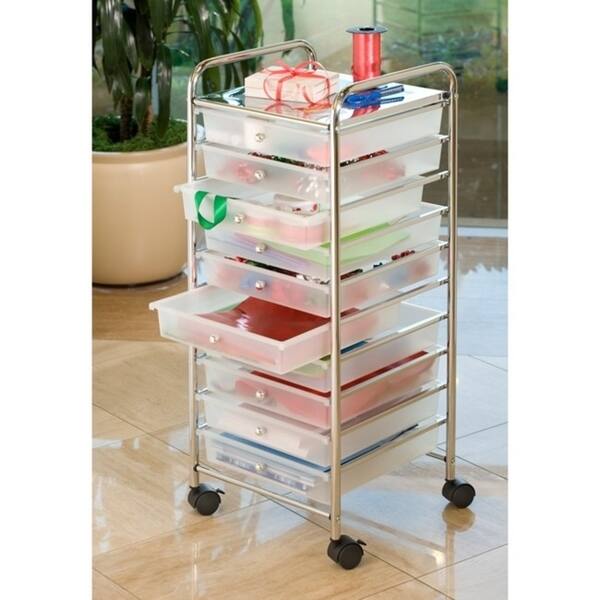 Shop Seville Classics Frosted White Large 10 Drawer Organizer Cart