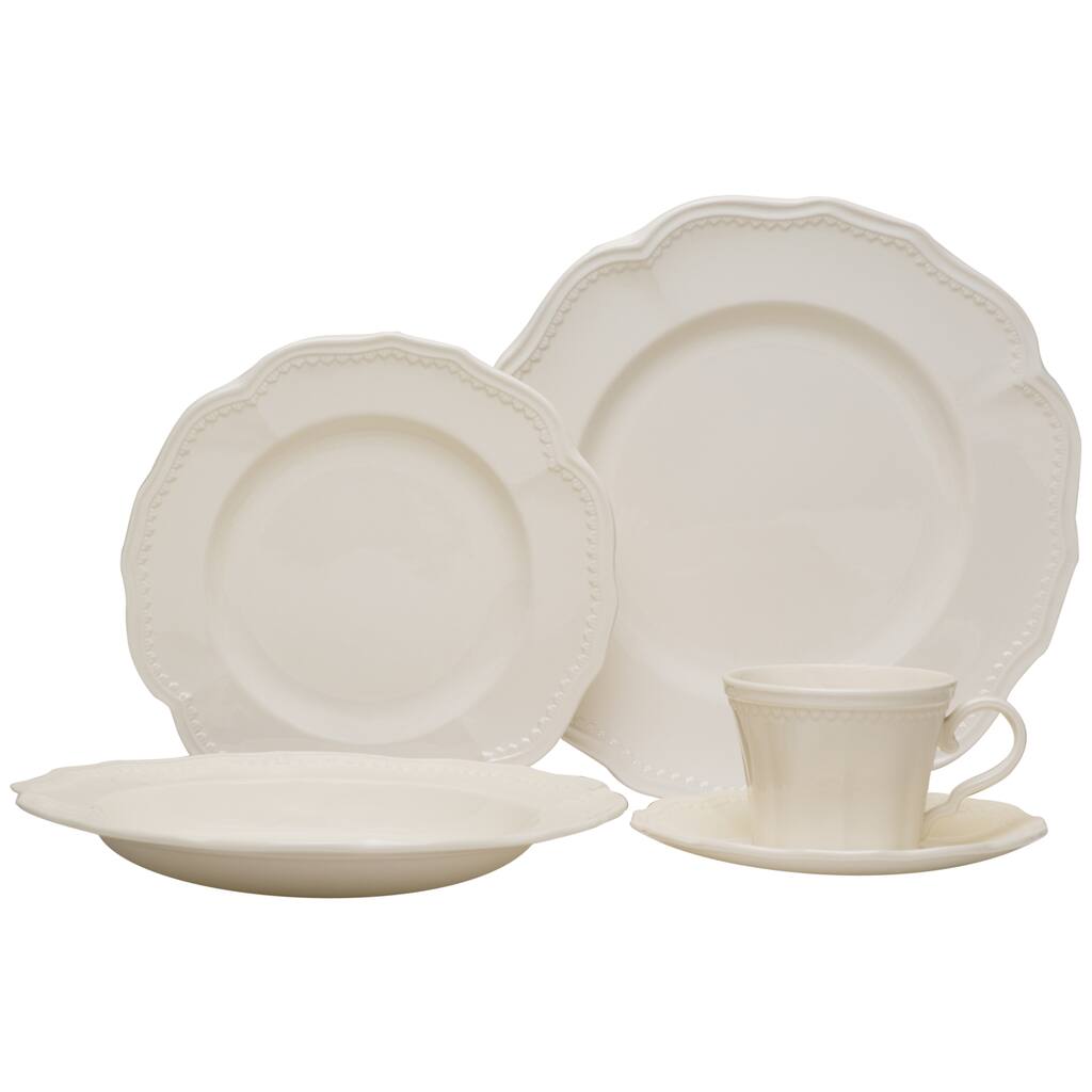 Red Vanilla Classic White 5Pc Place Setting