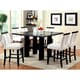 preview thumbnail 1 of 12, Furniture of America Lumina Contemporary Black Wood Light Up 7-Piece Counter Height Dining Set