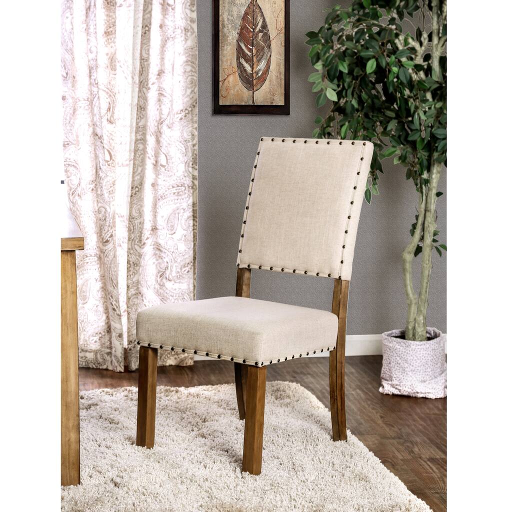 Furniture of America Rick Industrial Ivory Dining Chairs (Set of 2)