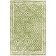 preview thumbnail 9 of 28, Hand-Knotted Katrine Indoor Wool Area Rug Green/Beige - 2' x 3' - Rectangle
