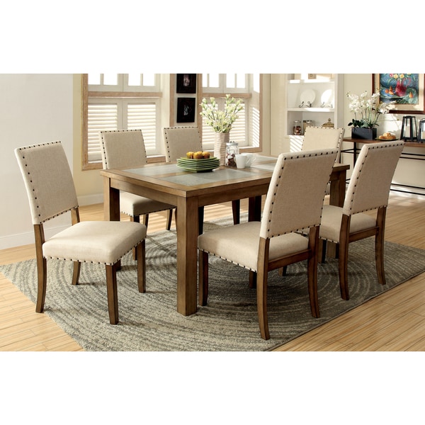 Furniture of America Rick Industrial Natural 7-piece Dining Set