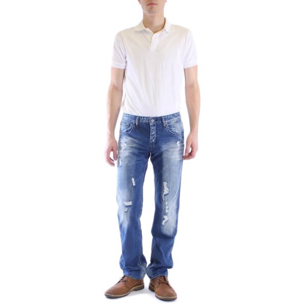 distressed straight leg jeans mens