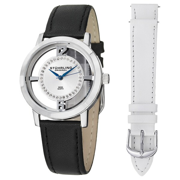 Stuhrling Original Women's Swiss Quartz Winchester Tiara Leather Strap ...