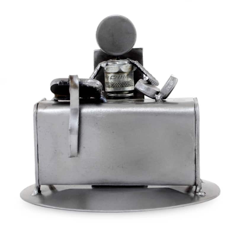 NOVICA Handmade Recycled Metal 'Rustic Accountant' Sculpture (Mexico)