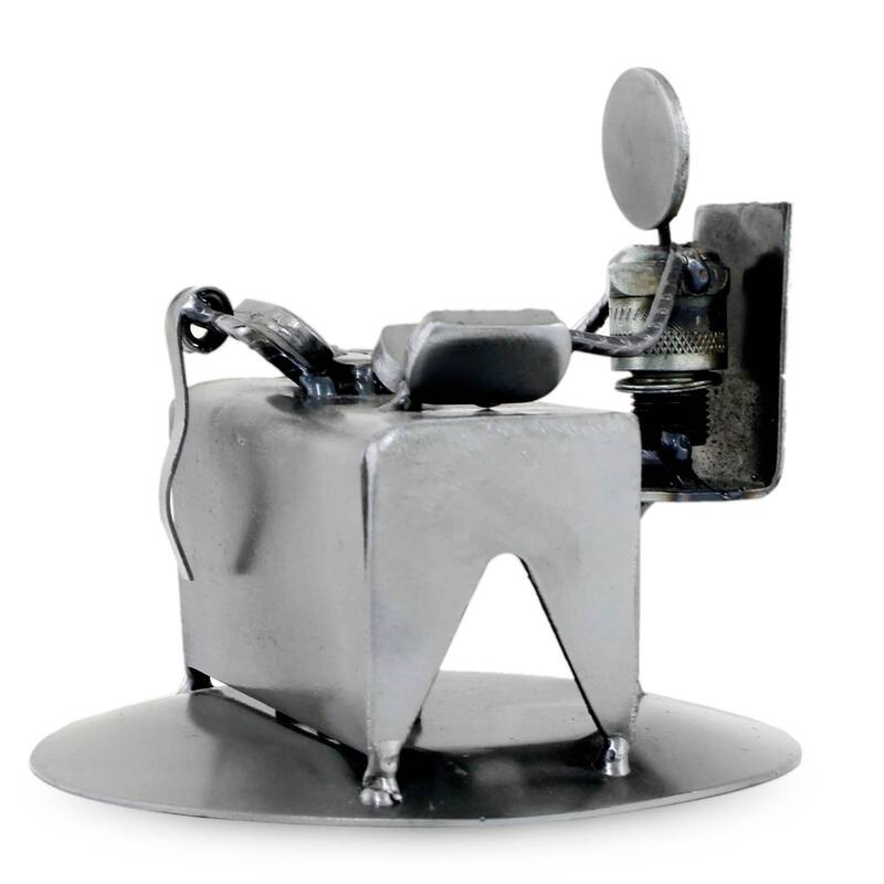 NOVICA Handmade Recycled Metal 'Rustic Accountant' Sculpture (Mexico)