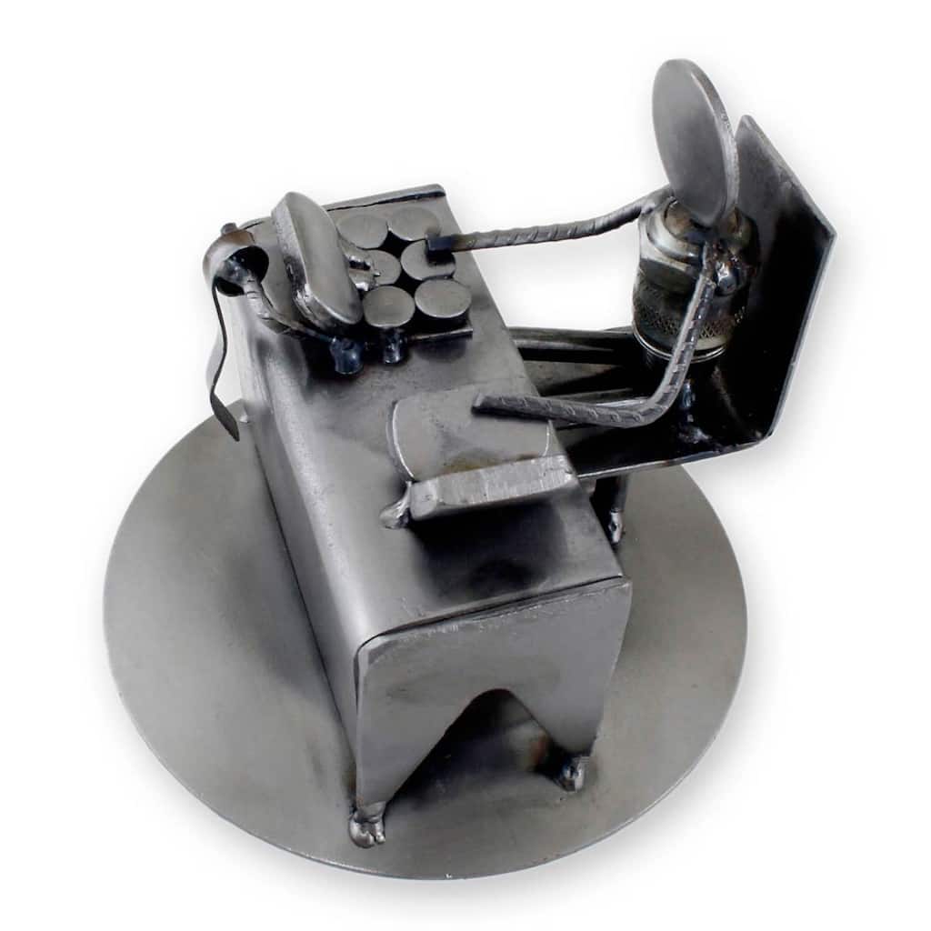 NOVICA Handmade Recycled Metal 'Rustic Accountant' Sculpture (Mexico)