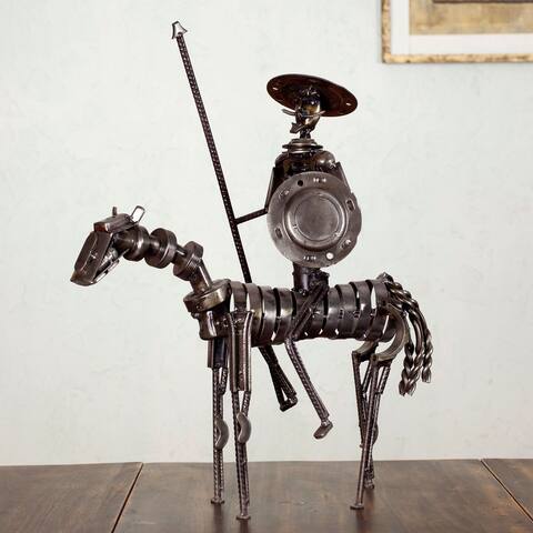 Handmade Auto Parts 'Rustic Heroic Quixote' Sculpture (Mexico)
