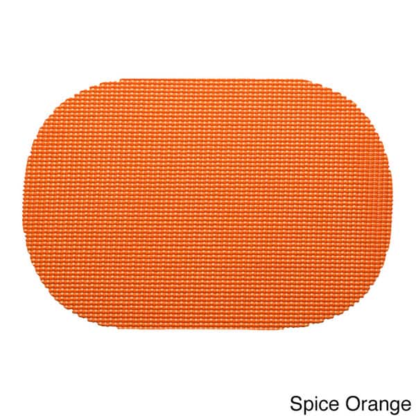 Fishnet Oval Placemat in Spice Orange (Set of 12)