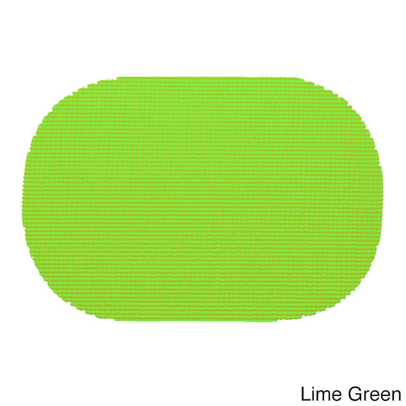 Oval Fishnet Placemat (Set of 12) - Lime Green