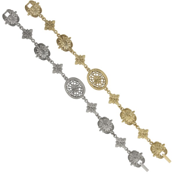 1928 Jewelry Base Metal Link Bracelet Overstock 9784908