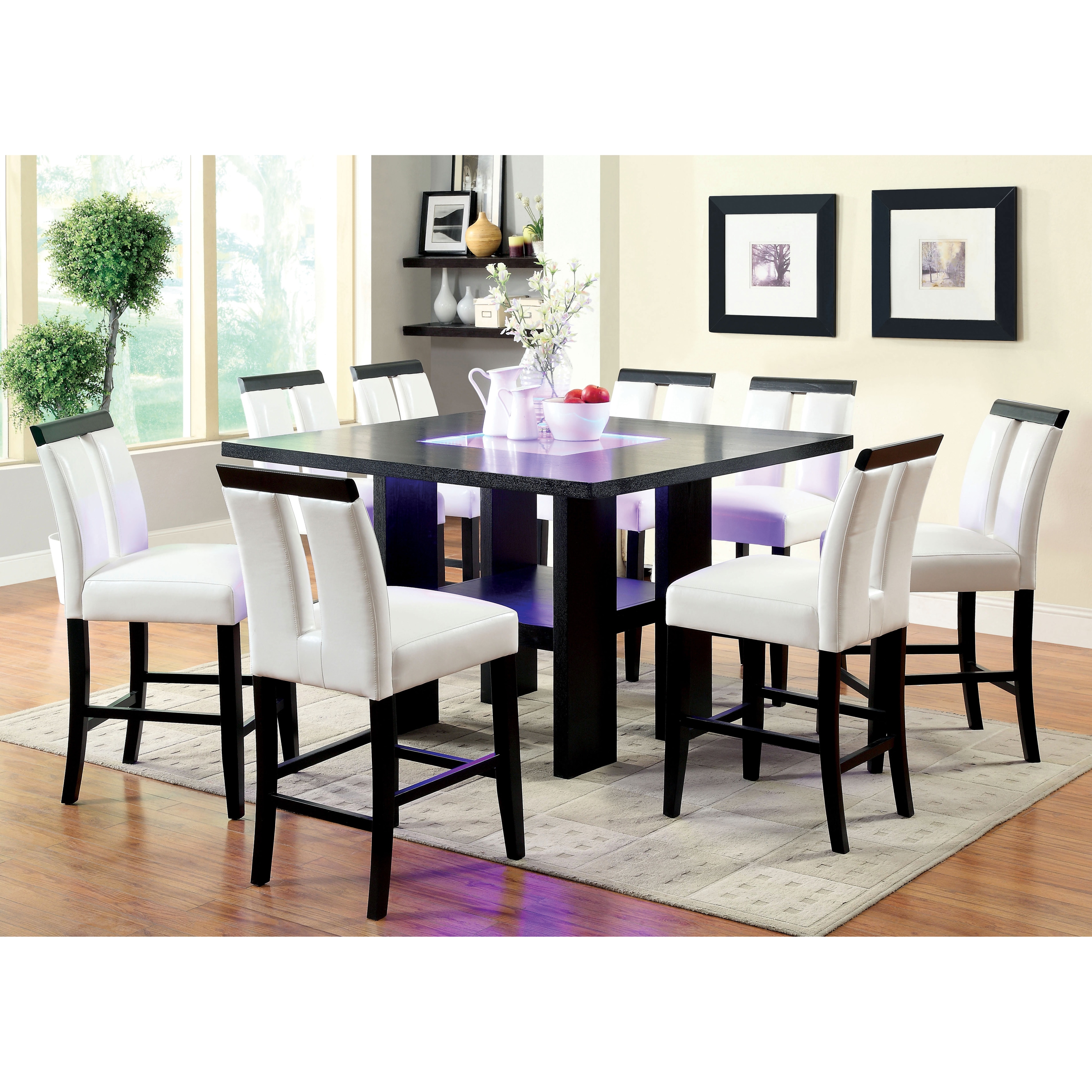 Furniture Of America Lumina Light Up Counter Height Dining Table