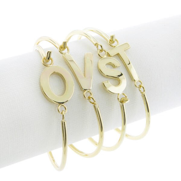 Eternally Haute Goldplated Initial Bangle Bracelet