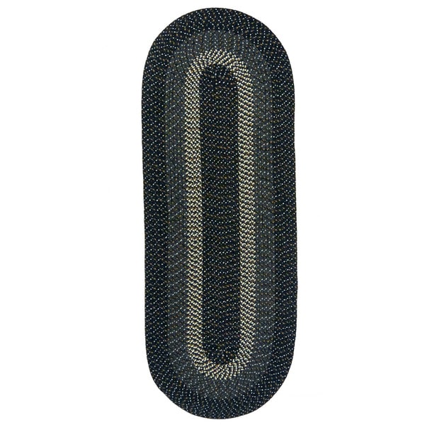 Eastwick Black Braided Oval Indoor/ Outdoor Runner Rug (26 x 6)