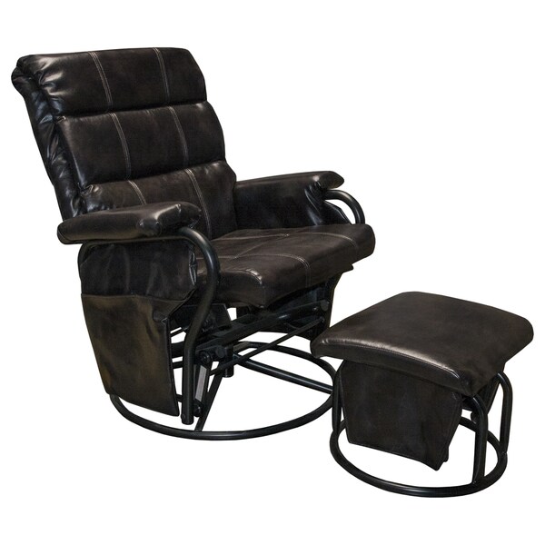 leather glider recliner with ottoman