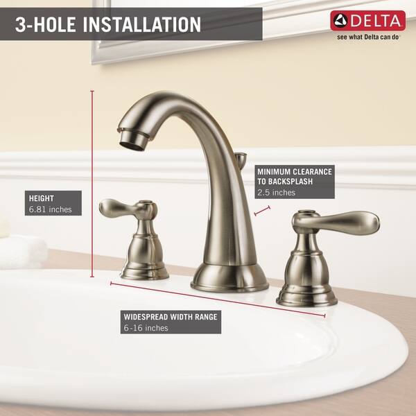 Shop Delta Windemere Two Handle Widespread Lavatory Faucet B3596lf