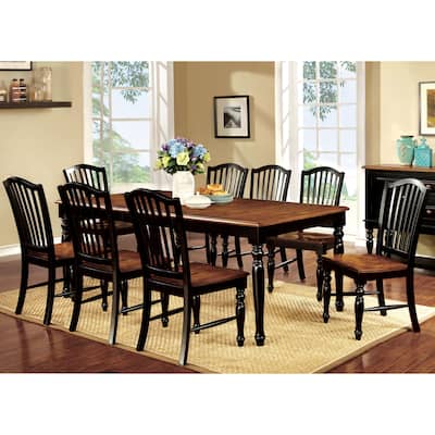 Glen Oak Transitional Wood Two-tone 9-Piece Dining Set by The Gray Barn