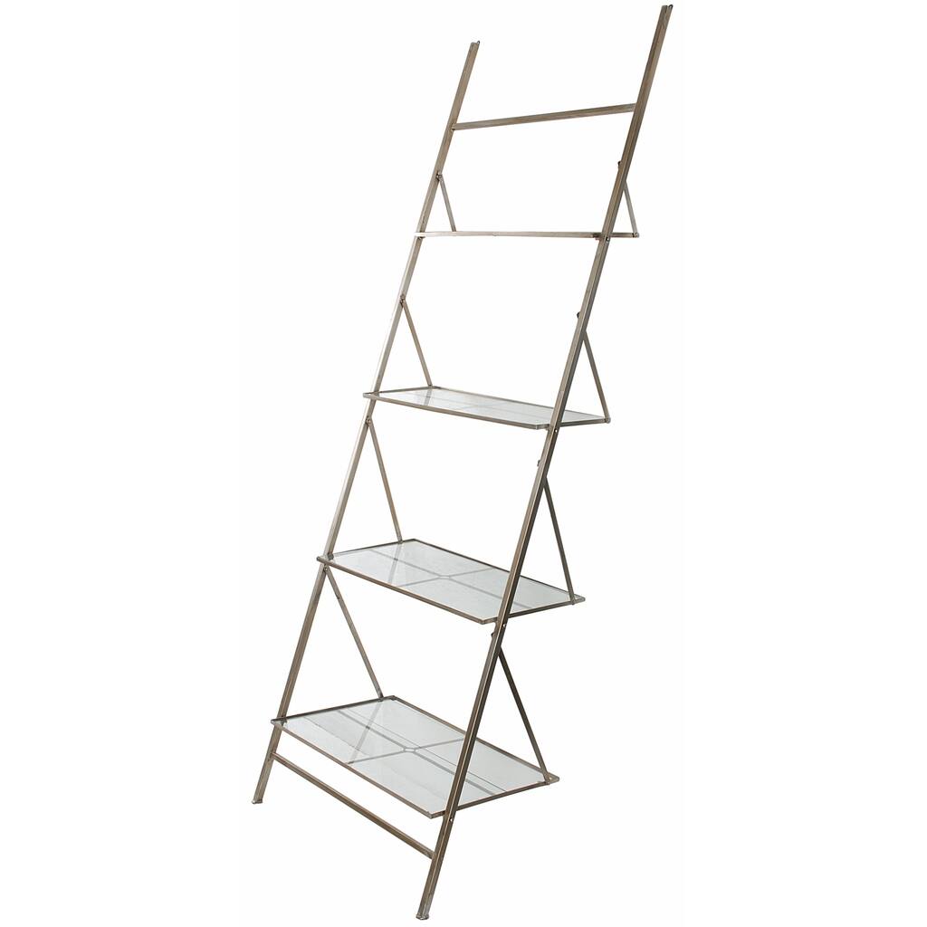 Bessa Metal and Glass Leaning Ladder Shelf