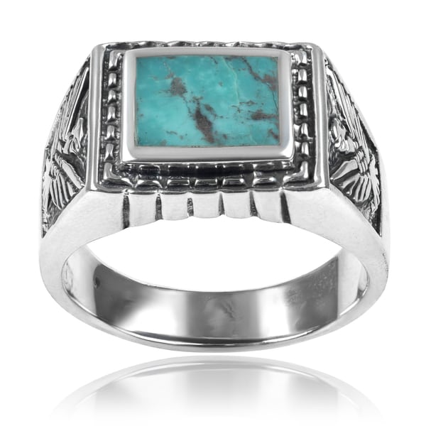 Shop Vance Co Men S Sterling Silver Turquoise Ring Free Shipping   Vance Co. Mens Sterling Silver Turquoise Ring Bac291fc Ac60 45bb 9cbf 49e23b6d21de 600 